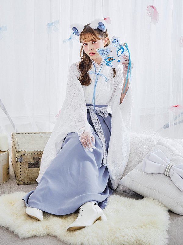 画像5: 【即日発送！】【ハロウィン】猫巫女レース袴 【コスプレ5点セット】 【FREEサイズ/2カラー】[HC03-OMN] (5)