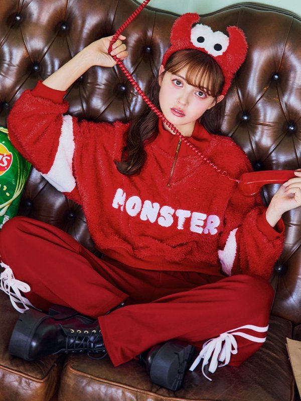 画像2: 【SALE!!】【即日発送！】【ハロウィン】モンスターハーフジップセット 【コスプレ3点セット】 【S-XLサイズ/1カラー】[OF01] (2)