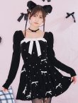 画像2: 【即日発送！】【ハロウィン】キャットリボンバルーンワンピース 【コスプレ4点セット】 【S-Lサイズ/1カラー】[YMT] (2)