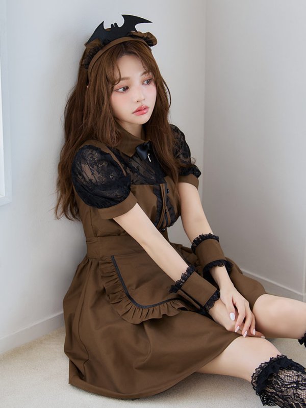 画像16: 【即日発送】【ハロウィン】コウモリクラシカルメイド【コスプレ6点セット】【S-XLサイズ/2カラー】[OF03] (16)