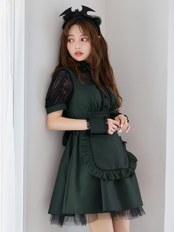 画像5: 【即日発送】【ハロウィン】コウモリクラシカルメイド【コスプレ6点セット】【S-XLサイズ/2カラー】[OF03] (5)