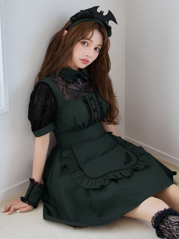 画像6: 【即日発送】【ハロウィン】コウモリクラシカルメイド【コスプレ6点セット】【S-XLサイズ/2カラー】[OF03] (6)
