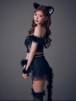 画像13: 【ハロウィン】ファー黒猫セットアップ【コスプレ5点セット】【XS-Mサイズ/1カラー】[HC03] (13)