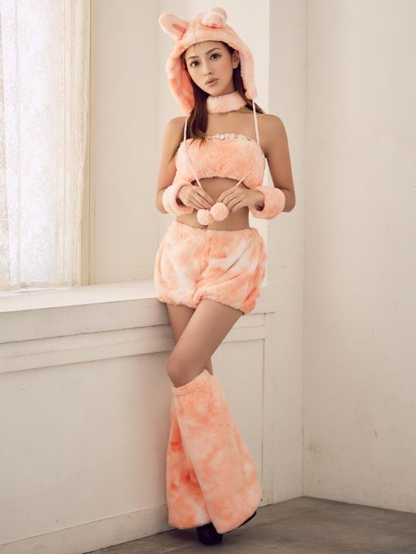 画像4: 【即日発送】【ハロウィン】パステルもこもこバニー【コスプレ7点セット】【フリーサイズ/6カラー】[HC03] (4)