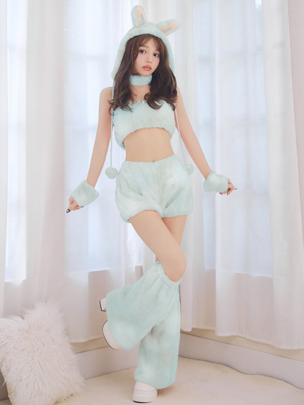 画像11: 【即日発送】【ハロウィン】パステルもこもこバニー【コスプレ7点セット】【フリーサイズ/6カラー】[HC03] (11)