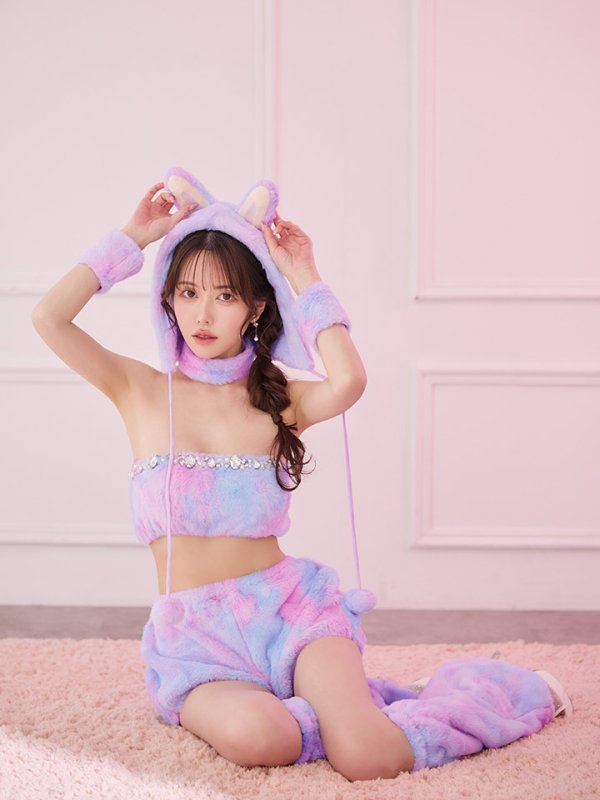 画像25: 【即日発送】【ハロウィン】パステルもこもこバニー【コスプレ7点セット】【フリーサイズ/6カラー】[HC03] (25)