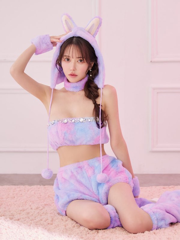 画像30: 【即日発送】【ハロウィン】パステルもこもこバニー【コスプレ7点セット】【フリーサイズ/6カラー】[HC03] (30)