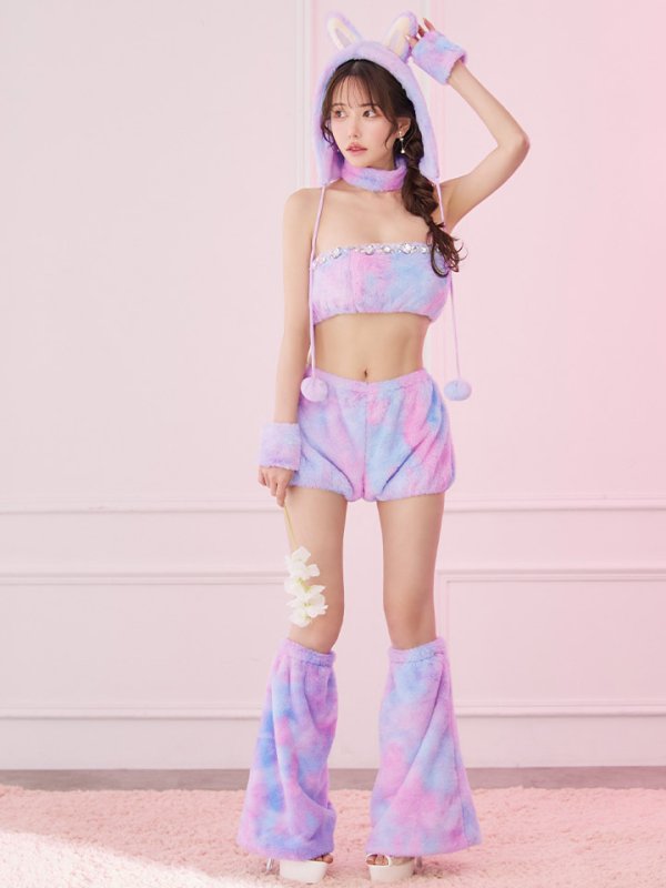 画像31: 【即日発送】【ハロウィン】パステルもこもこバニー【コスプレ7点セット】【フリーサイズ/6カラー】[HC03] (31)