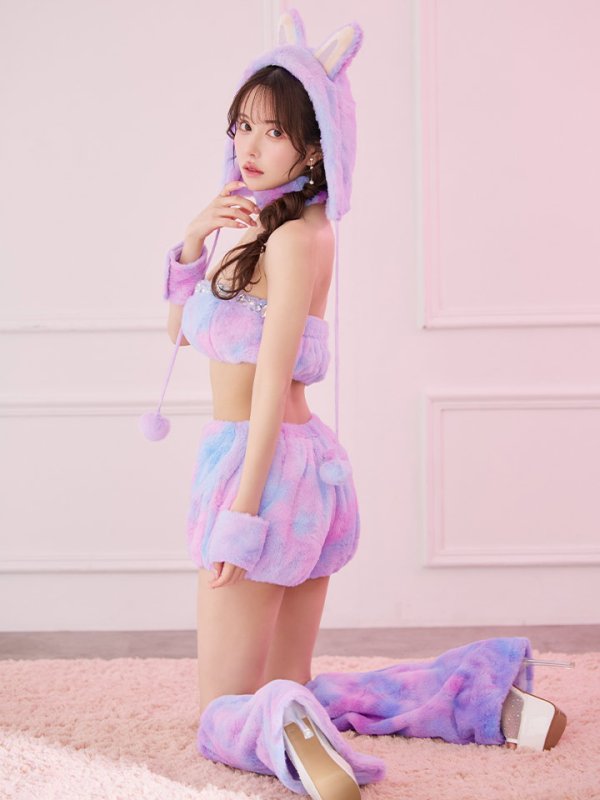 画像28: 【即日発送】【ハロウィン】パステルもこもこバニー【コスプレ7点セット】【フリーサイズ/6カラー】[OF03] (28)