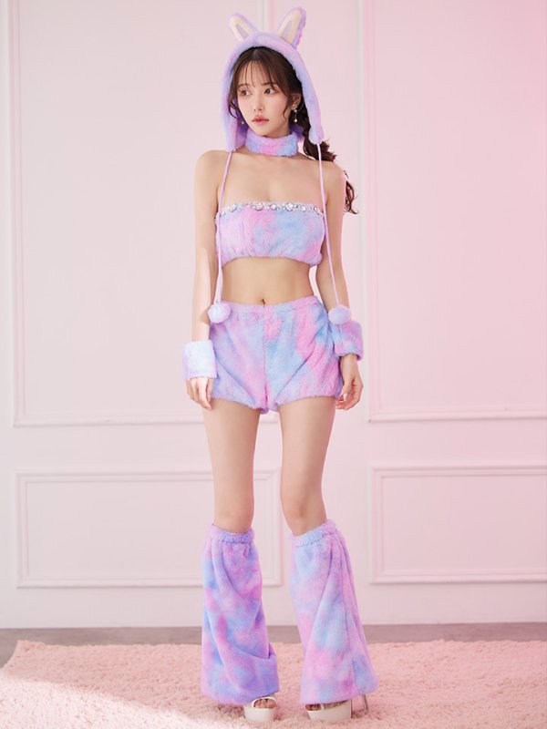 画像16: 【即日発送】【ハロウィン】パステルもこもこバニー【コスプレ7点セット】【フリーサイズ/6カラー】[HC03] (16)