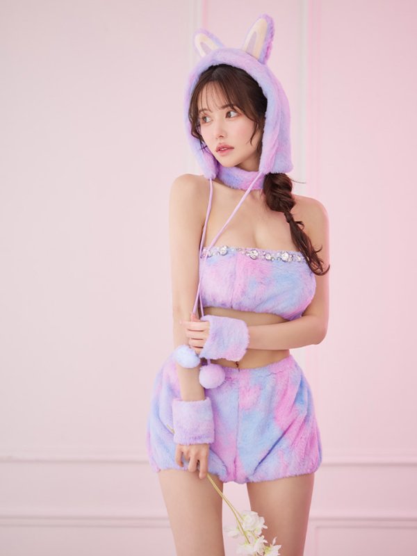 画像21: 【即日発送】【ハロウィン】パステルもこもこバニー【コスプレ7点セット】【フリーサイズ/6カラー】[HC03] (21)