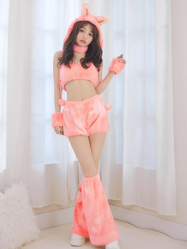 画像1: 【即日発送】【ハロウィン】パステルもこもこバニー【コスプレ7点セット】【フリーサイズ/6カラー】[OF03] (1)