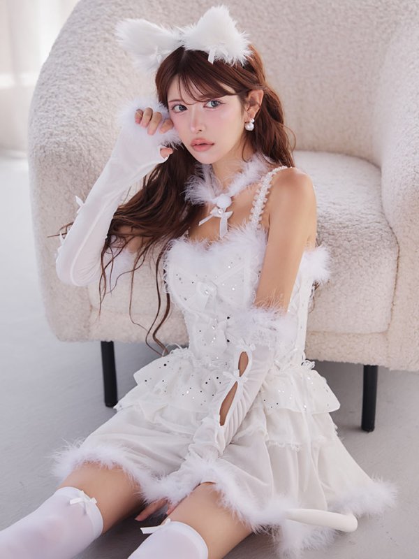 画像22: 【即日発送】【ハロウィン】デコレーションファーキャットドレス【Malymoon/マリームーン】 【コスプレ6点セット】【フリーサイズ/1カラー】[HC03] (22)