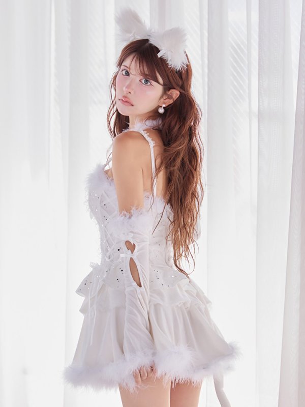 画像23: 【即日発送】【ハロウィン】デコレーションファーキャットドレス【Malymoon/マリームーン】 【コスプレ6点セット】【フリーサイズ/1カラー】[HC03] (23)