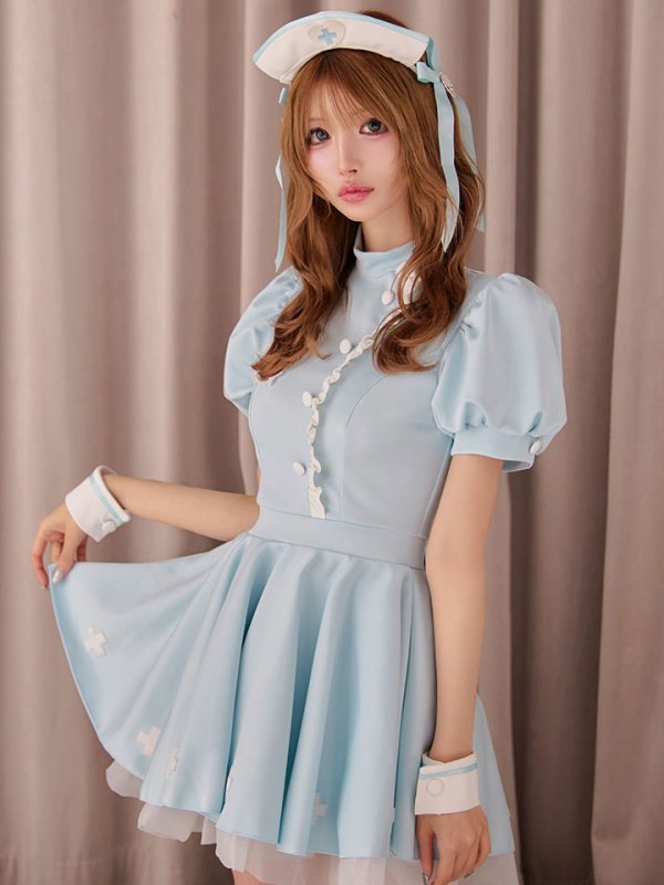 画像1: 【即日発送】【ハロウィン】ラブティントスカルナース【コスプレ5点セット】【Malymoon/マリームーン】【フリーサイズ/1カラー】[HC03] (1)