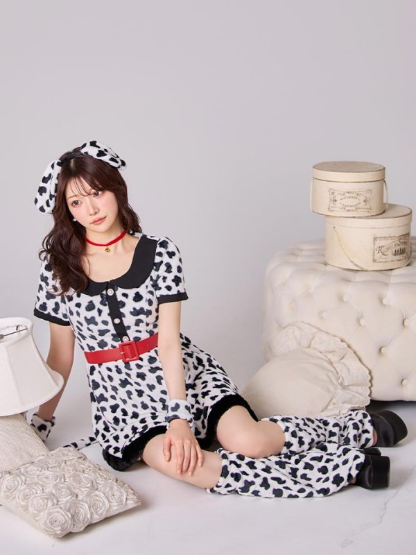 画像6: 【即日発送！】【ハロウィン】ダルメシアンミニフレアワンピース 【コスプレ点セット】 【S-XLサイズ/1カラー】[HC03] (6)