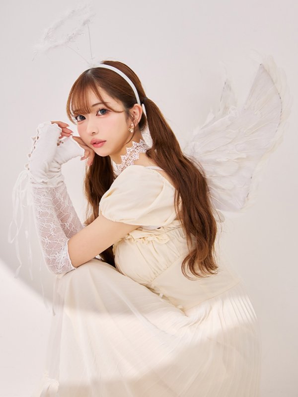 画像2: 【SALE!!】【即日発送！】【ハロウィン】 天使プリーツスカートワンピ 【コスプレ5点セット】 【S-XLサイズ/１カラー】[HC03-H] (2)