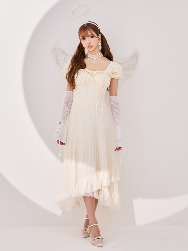 画像4: 【SALE!!】【即日発送！】【ハロウィン】 天使プリーツスカートワンピ 【コスプレ5点セット】 【S-XLサイズ/１カラー】[HC03-H] (4)