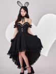 画像8: 【SALE!!】【即日発送！】【ハロウィン】 バニーショートインロングワンピース 【コスプレ5点セット】【XS-XLサイズ/2カラー】[HC03] (8)