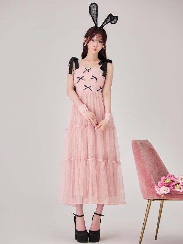 画像4: 【SALE!!】【即日発送！】【ハロウィン】バニーリボンチュールワンピース 【コスプレ4点セット】 【S-Lサイズ/1カラー】[HC03] (4)