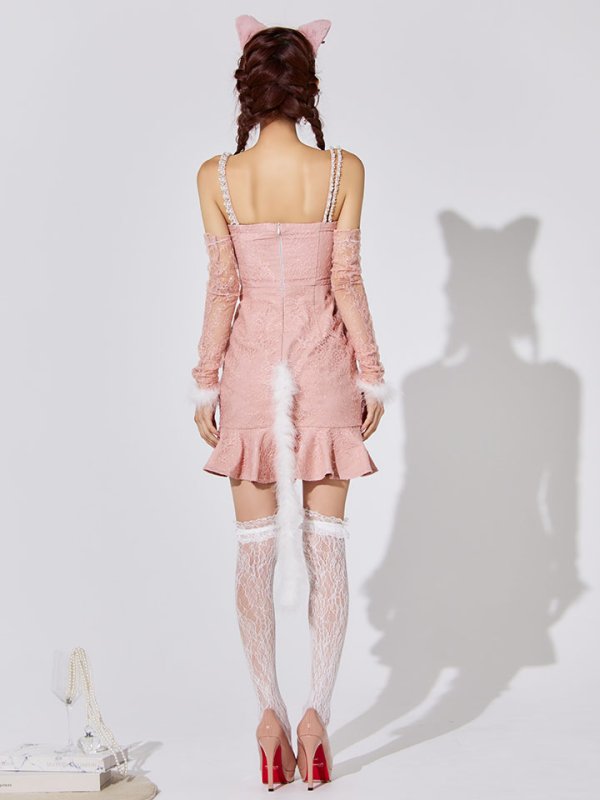 画像19: 【SALE!!】【即日発送！】【ハロウィン】 アームウォーマー付きワンピキャット 【コスプレ4点セット】 【XS-Mサイズ/1カラー】[HC03] (19)