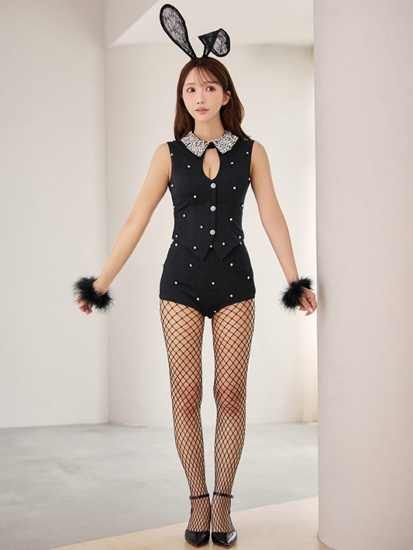 画像4: 【即日発送】【ハロウィン】タキシードバニーセットアップ【コスプレ6点セット】【XS-Lサイズ/1カラー】[HC03] (4)