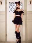 画像4: 【即日発送】【ハロウィン】キャットオフショルビジューセットアップ【コスプレ6点セット】【XS-Lサイズ/3カラー】[HC03] (4)