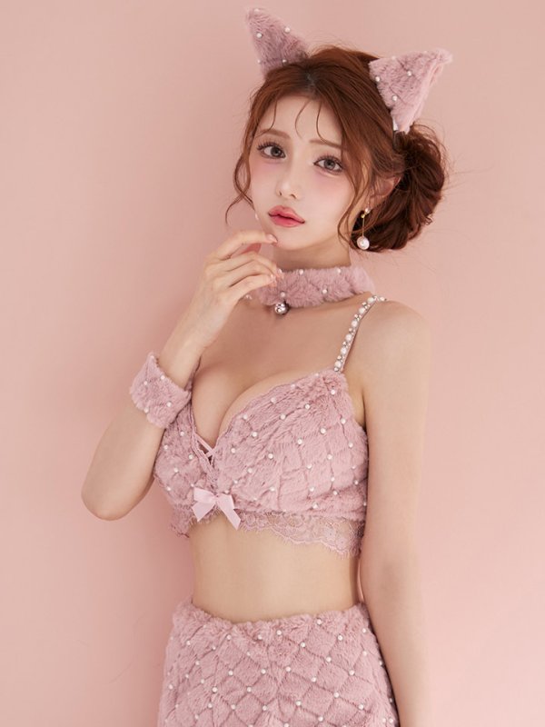 画像10: 【即日発送】【ハロウィン】ビジューファーキャットパンツセットアップ【コスプレ6点セット】【XS-Lサイズ/3カラー】[HC03] (10)