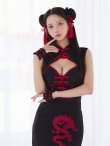 画像7: 【即日発送】【ハロウィン】シャーリングドラゴン刺繍タイトチャイナ【コスプレ4点セット】【XS-Lサイズ/1カラー】[OF04] (7)