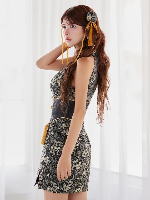 画像14: 【即日発送】【ハロウィン】アメスリコルセットチャイナ【コスプレ3点セット】【XS-XLサイズ/1カラー】[HC03] (14)