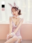画像2: 【ノベルティ対象】【即日発送】【送料無料！】【ハロウィン】ビジューシアーバニーガール【コスプレ6点セット】【XS-Mサイズ/3カラー】[OF04] (2)