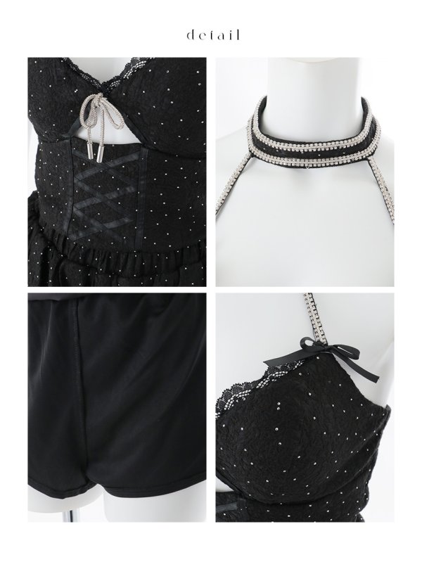 画像43: 【即日発送】【ハロウィン】バニーレースビスチェセットアップ【コスプレ6点セット】【XS-Mサイズ/2カラー】[HC03] (43)