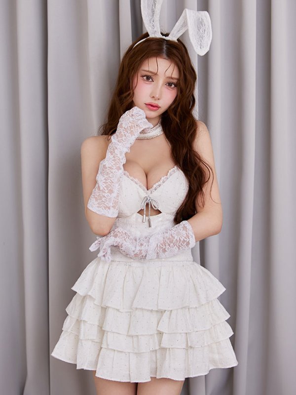 画像29: 【即日発送】【ハロウィン】バニーレースビスチェセットアップ【コスプレ6点セット】【XS-Mサイズ/2カラー】[HC03] (29)