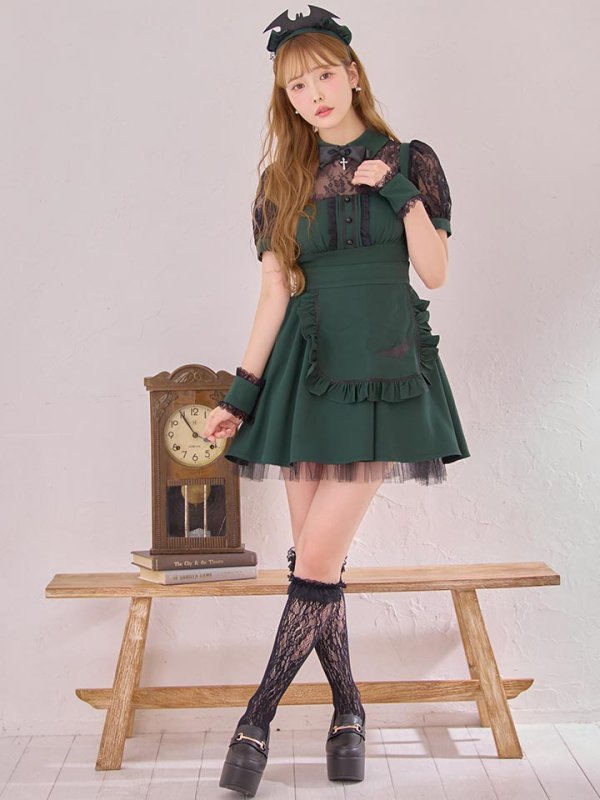 画像9: 【即日発送】【ハロウィン】コウモリクラシカルメイド【コスプレ6点セット】【S-XLサイズ/2カラー】[HC03] (9)