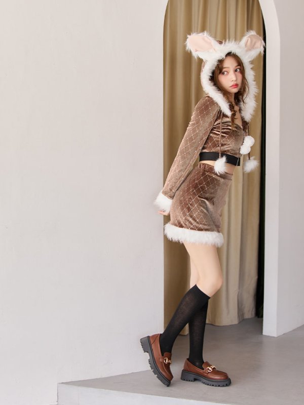 画像16: 【即日発送】【ハロウィン】キルティングビジューうさぎ【コスプレ4点セット】【XS-XLサイズ/1カラー】TH0001-2112[HC03] (16)