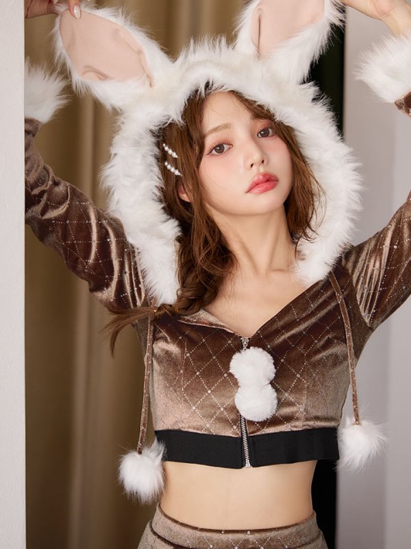 画像18: 【即日発送】【ハロウィン】キルティングビジューうさぎ【コスプレ4点セット】【XS-XLサイズ/1カラー】TH0001-2112[HC03] (18)