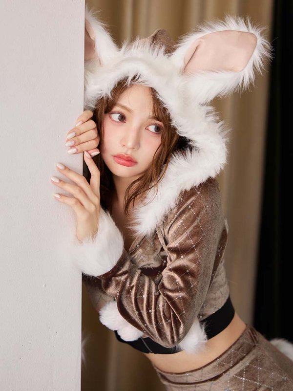 画像3: 【即日発送】【ハロウィン】キルティングビジューうさぎ【コスプレ4点セット】【XS-XLサイズ/1カラー】TH0001-2112[HC03] (3)
