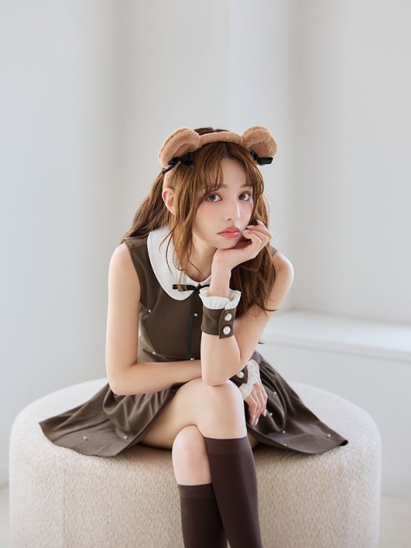 画像12: 【即日発送】【ハロウィン】襟付きノースリーブワンピクマコスプレ【コスプレ4点セット】【XS-Mサイズ/1カラー】[HC03] (12)