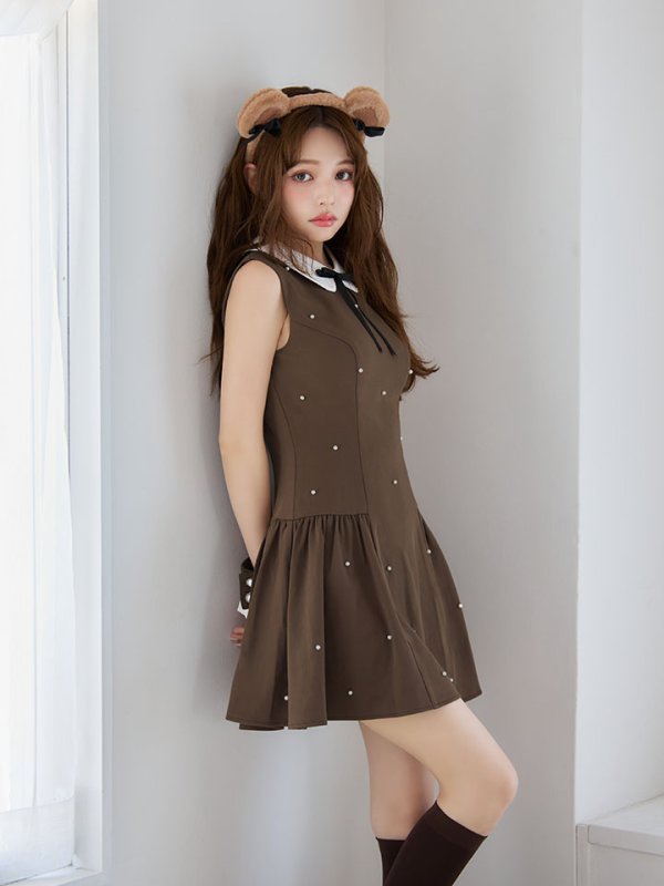 画像9: 【即日発送】【ハロウィン】襟付きノースリーブワンピクマコスプレ【コスプレ4点セット】【XS-Mサイズ/1カラー】[HC03] (9)