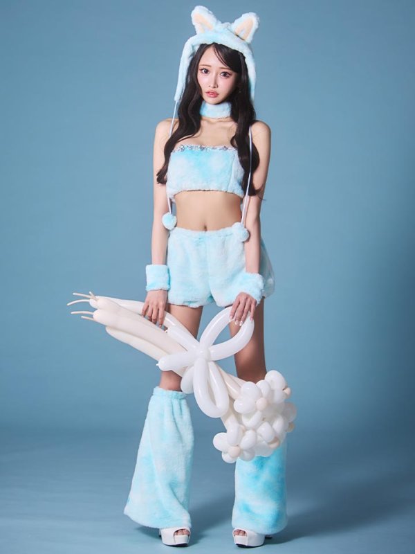 画像8: 【即日発送】【ハロウィン】パステルもこもこバニー【コスプレ7点セット】【フリーサイズ/6カラー】[HC03] (8)