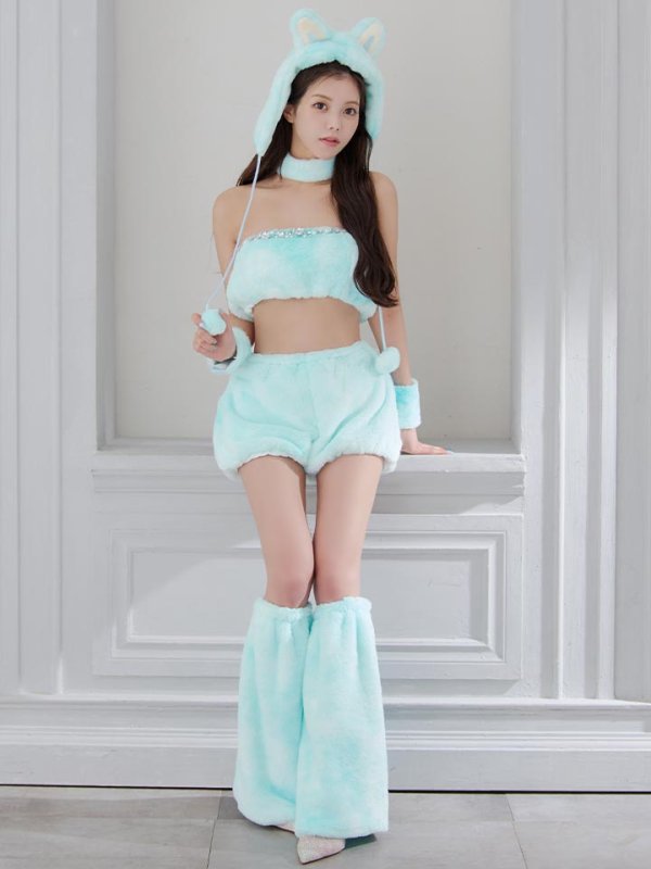 画像4: 【即日発送】【ハロウィン】パステルもこもこバニー【コスプレ7点セット】【フリーサイズ/6カラー】[HC03] (4)