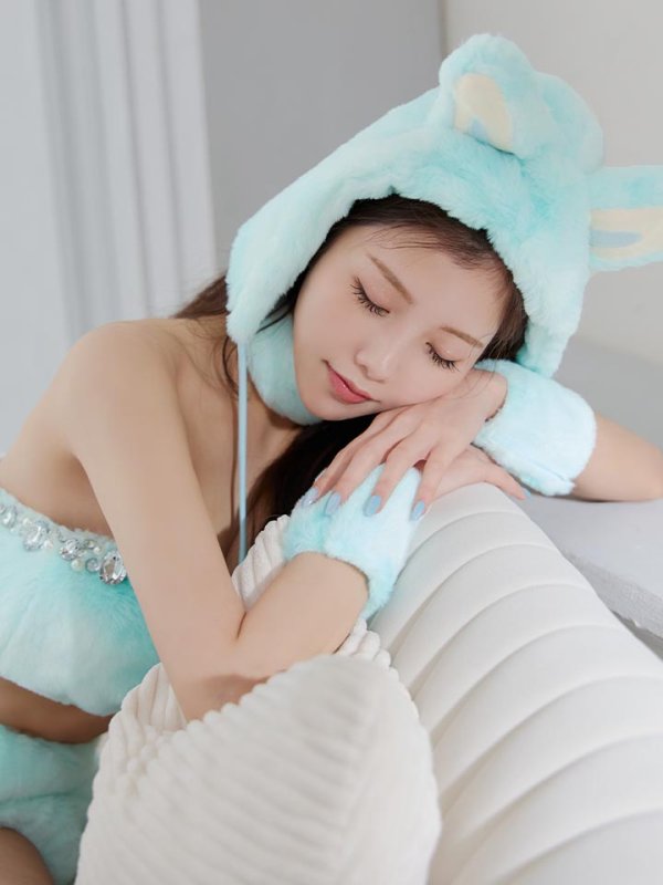 画像9: 【即日発送】【ハロウィン】パステルもこもこバニー【コスプレ7点セット】【フリーサイズ/6カラー】[HC03] (9)