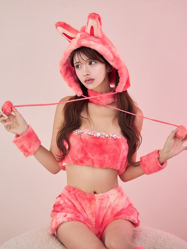 画像18: 【即日発送】【ハロウィン】パステルもこもこバニー【コスプレ7点セット】【フリーサイズ/6カラー】[HC03] (18)