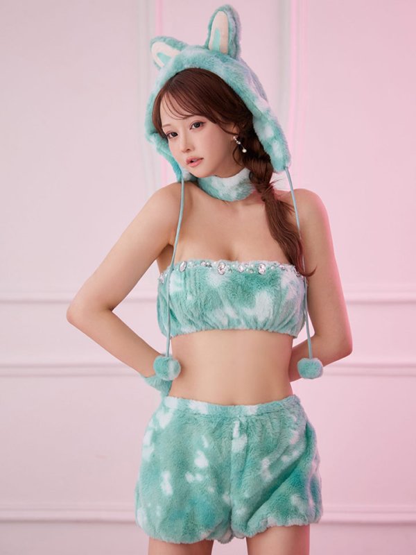 画像11: 【即日発送】【ハロウィン】パステルもこもこバニー【コスプレ7点セット】【フリーサイズ/6カラー】[OF03] (11)