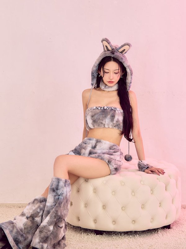 画像14: 【即日発送】【ハロウィン】パステルもこもこバニー【コスプレ7点セット】【フリーサイズ/6カラー】[HC03] (14)