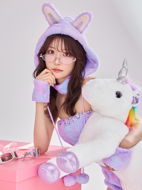 画像2: 【即日発送】【ハロウィン】パステルもこもこバニー【コスプレ7点セット】【フリーサイズ/6カラー】[HC03] (2)