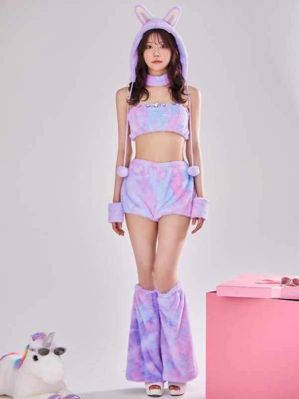 画像4: 【即日発送】【ハロウィン】パステルもこもこバニー【コスプレ7点セット】【フリーサイズ/6カラー】[HC03] (4)