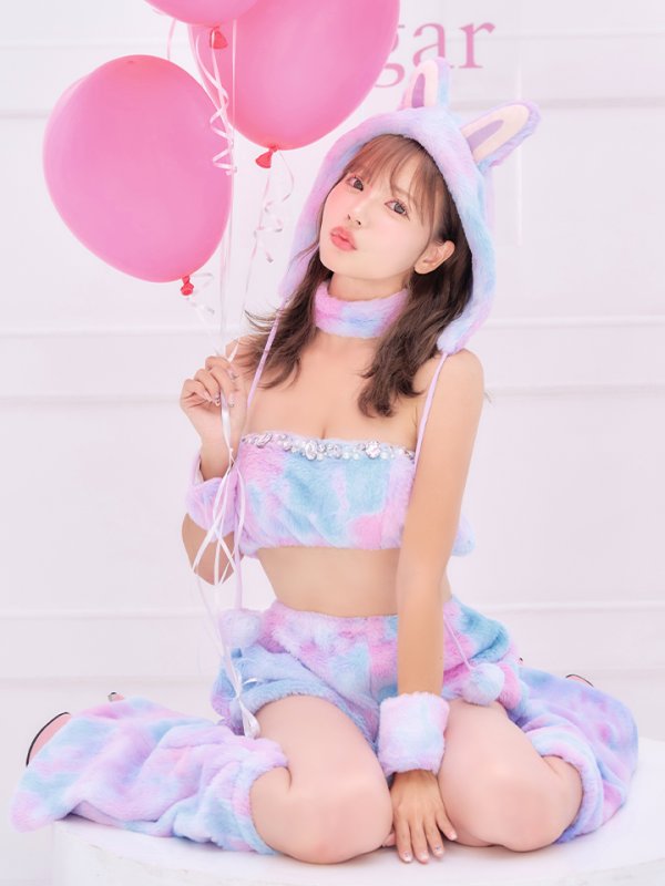 画像3: 【即日発送】【ハロウィン】パステルもこもこバニー【コスプレ7点セット】【フリーサイズ/6カラー】[HC03] (3)