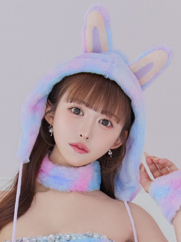 画像14: 【即日発送】【ハロウィン】パステルもこもこバニー【コスプレ7点セット】【フリーサイズ/6カラー】[HC03] (14)