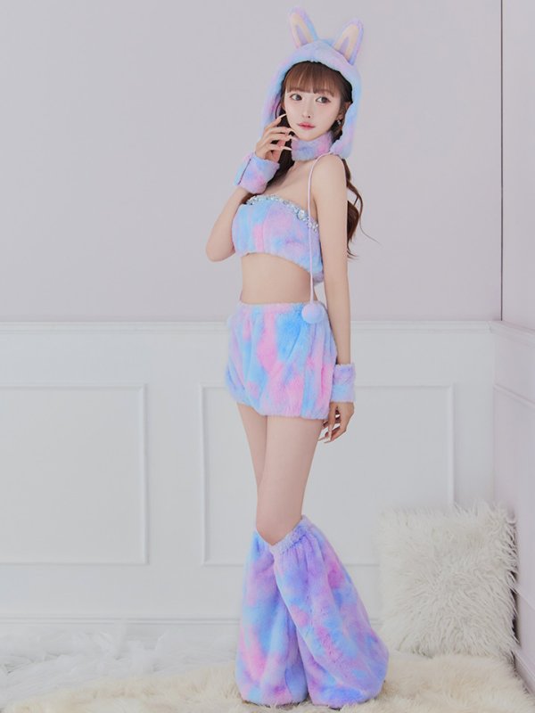 画像3: 【即日発送】【ハロウィン】パステルもこもこバニー【コスプレ7点セット】【フリーサイズ/6カラー】[HC03] (3)